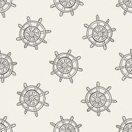 rudder doodle seamless pattern background