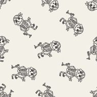 skull doodle seamless pattern background N3