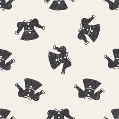 dress doodle seamless pattern background N2