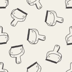 dustpan doodle seamless pattern background