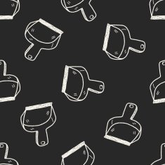 dustpan doodle seamless pattern background N2