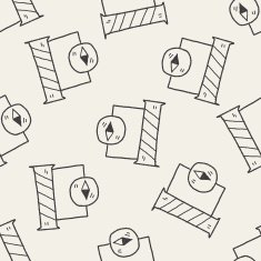 Electric science doodle seamless pattern background
