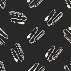 Extension cord doodle seamless pattern background N5