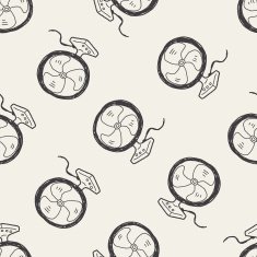 Fan doodle seamless pattern background N5