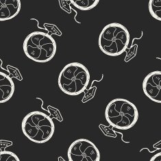Fan doodle seamless pattern background N7