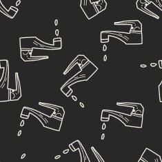 faucet doodle seamless pattern background