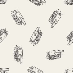 feather duster doodle seamless pattern background