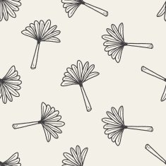 feather duster doodle seamless pattern background N2