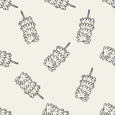 feather duster doodle seamless pattern background N3
