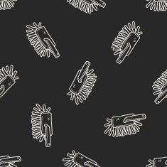 feather duster doodle seamless pattern background N4