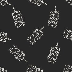 feather duster doodle seamless pattern background N6