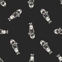 Flight Attendant doodle seamless pattern background N3