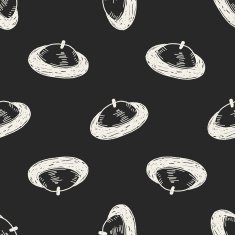 food cover doodle seamless pattern background N2