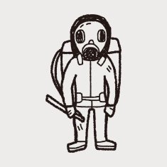 gas mask doodle N3