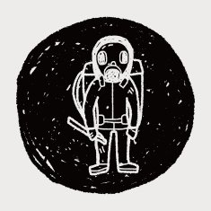 gas mask doodle N6