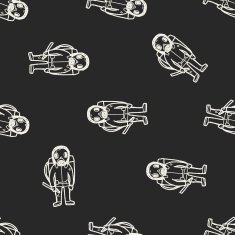 gas mask doodle seamless pattern background N2