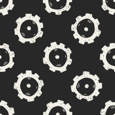 gear doodle seamless pattern background N4