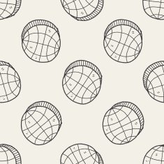 globe doodle seamless pattern background N3