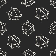 globe doodle seamless pattern background N5