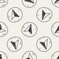 GPS arrow doodle seamless pattern background