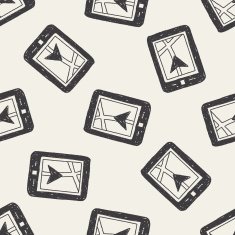 GPS doodle seamless pattern background