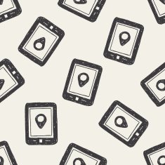 GPS doodle seamless pattern background N2