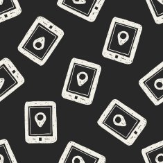GPS doodle seamless pattern background N5