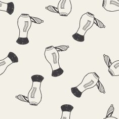 hair dryer doodle seamless pattern background