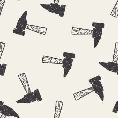 hammer doodle seamless pattern background N5