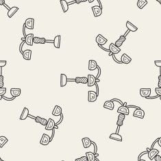 hanging lamp doodle seamless pattern background
