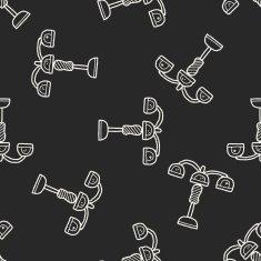 hanging lamp doodle seamless pattern background N2
