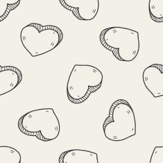 heart like doodle seamless pattern background