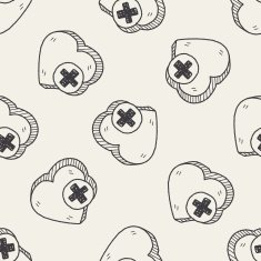 heart like doodle seamless pattern background N2