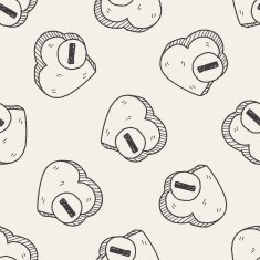 heart like doodle seamless pattern background N3