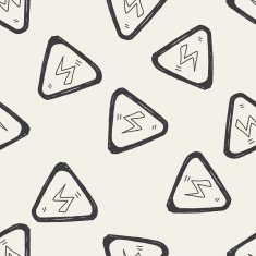 High-voltage doodle seamless pattern background
