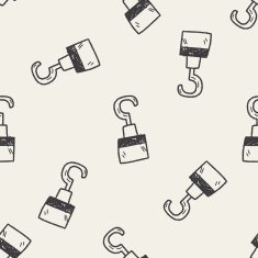 hook doodle seamless pattern background N3