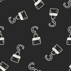 hook doodle seamless pattern background N4