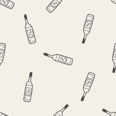 Hot pepper sauce doodle seamless pattern background