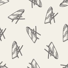 iron board doodle seamless pattern background