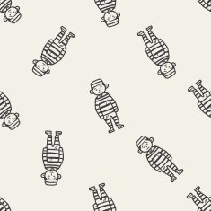 jail doodle seamless pattern background