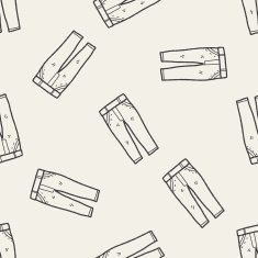 jeans doodle seamless pattern background