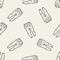 jeans doodle seamless pattern background N2