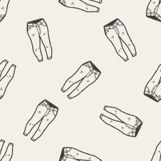 jeans doodle seamless pattern background N3