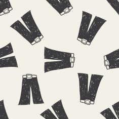 jeans doodle seamless pattern background N4