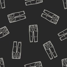 jeans doodle seamless pattern background N6
