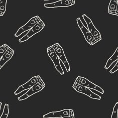 jeans doodle seamless pattern background N7