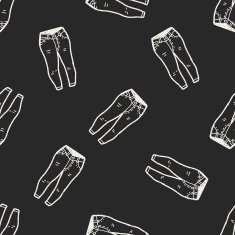 jeans doodle seamless pattern background N8