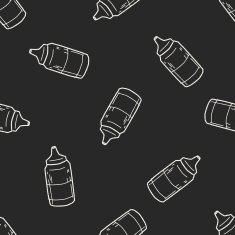 ketchup doodle seamless pattern background N2