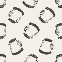 Kettle doodle seamless pattern background N2