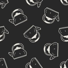 Kettle doodle seamless pattern background N4